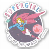 Supergirl Flying Upwards Illustratie Sticker (Voorkant)