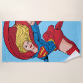 Supergirl Flying Upwards Illustratie Strandlaken (Voorkant)
