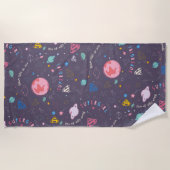 Supergirl Flying Upwards Illustratie Strandlaken (Voorkant)