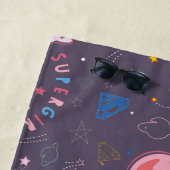 Supergirl Flying Upwards Illustratie Strandlaken (In situ)