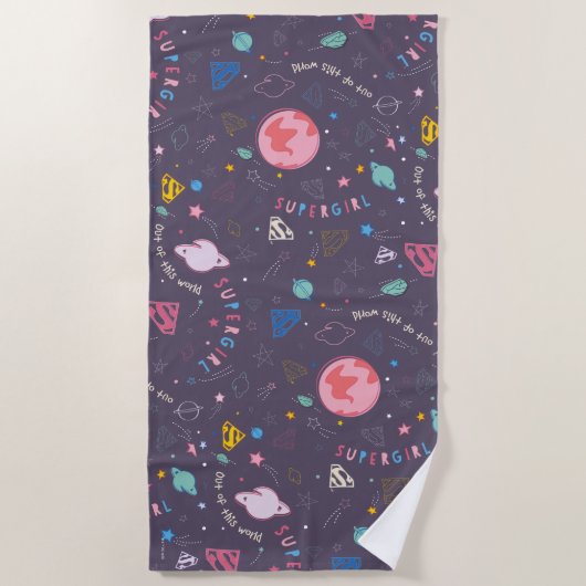 Supergirl Flying Upwards Illustratie Strandlaken (Voorkant)