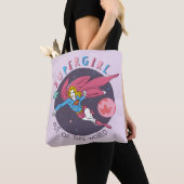 Supergirl Flying Upwards Illustratie Tote Bag (Dichtbij)