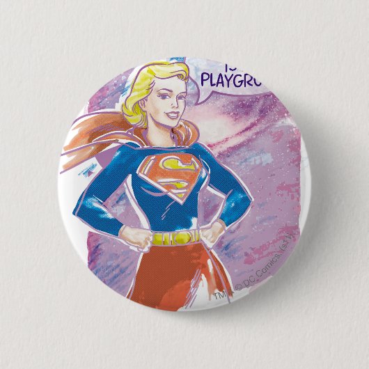 Supergirl Galaxy Ronde Button 5,7 Cm (Voorkant)