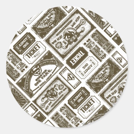 Supergirl Geef één patroon bruin toe Ronde Sticker (Voorkant)