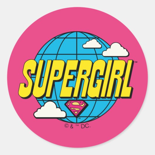 Supergirl Global Pop Graphic Ronde Sticker (Voorkant)