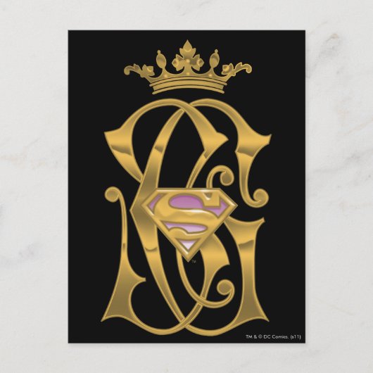 Supergirl Gold Crown Briefkaart (Voorkant)