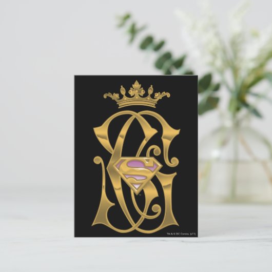 Supergirl Gold Crown Briefkaart (Staand voorkant)