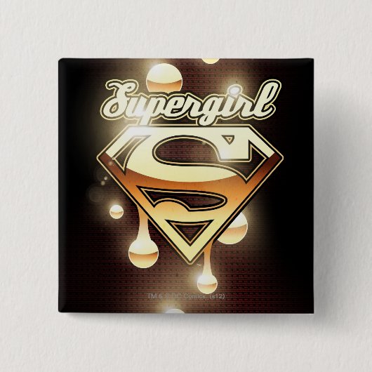 Supergirl Gold Drivers Vierkante Button 5,1 Cm (Voorkant)