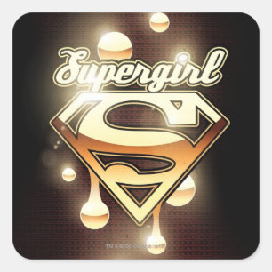 Supergirl Gold Drivers Vierkante Sticker