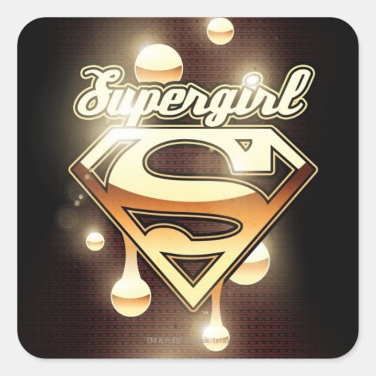 Supergirl Gold Drivers Vierkante Sticker (Voorkant)