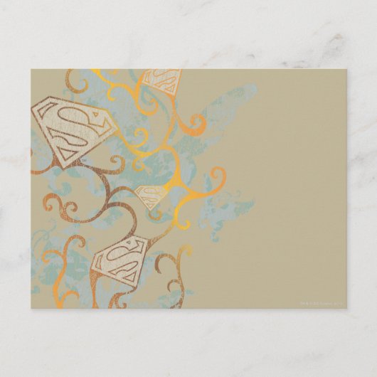 Supergirl Gold en Brown Briefkaart (Voorkant)