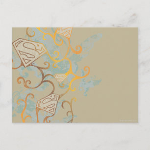 Supergirl Gold en Brown Briefkaart