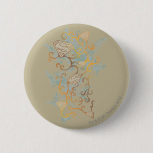 Supergirl Gold en Brown Ronde Button 5,7 Cm