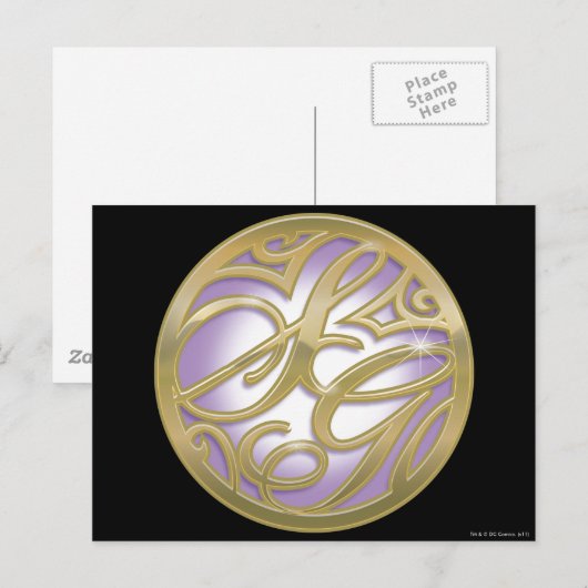 Supergirl Gold en Paarse Logo Briefkaart (Voorkant / Achterkant)