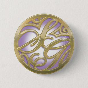 Supergirl Gold en Paarse Logo Ronde Button 5,7 Cm