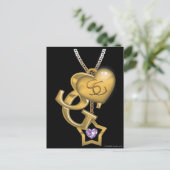 Supergirl Gold Locket Briefkaart (Staand voorkant)