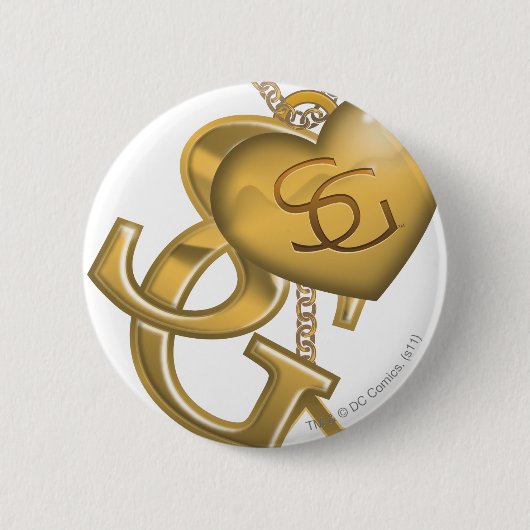 Supergirl Gold Locket Ronde Button 5,7 Cm (Voorkant)