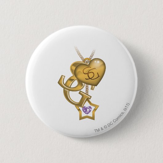 Supergirl Gold Locket Ronde Button 5,7 Cm (Voorkant)