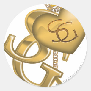 Supergirl Gold Locket Ronde Sticker