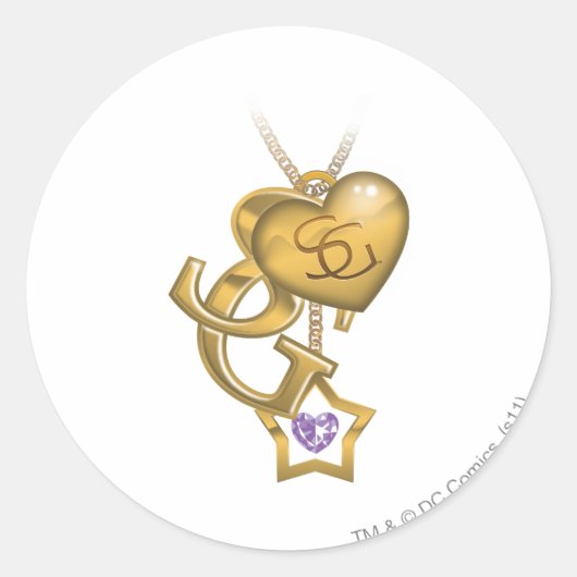 Supergirl Gold Locket Ronde Sticker (Voorkant)