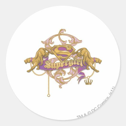 Supergirl Golden Cat 2 Ronde Sticker (Voorkant)