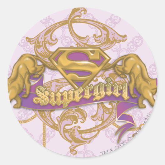 Supergirl Golden Cat 3 Ronde Sticker (Voorkant)