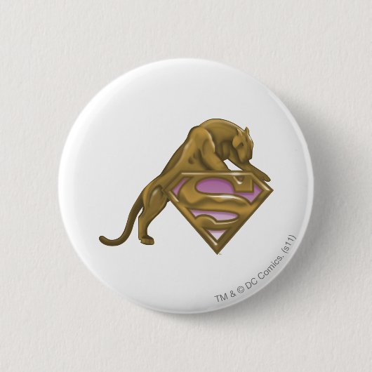 Supergirl Golden Cat Ronde Button 5,7 Cm (Voorkant)