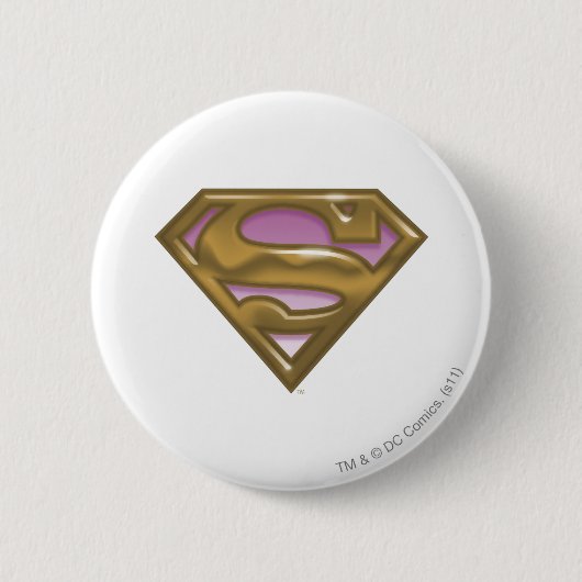 Supergirl Golden Logo Ronde Button 5,7 Cm (Voorkant)