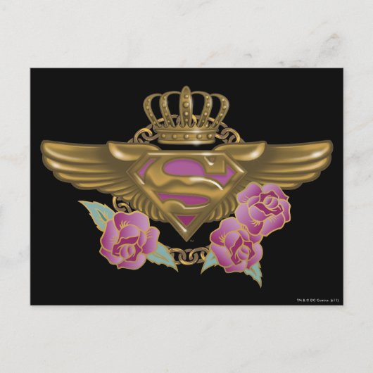 Supergirl Golden Wings Briefkaart (Voorkant)