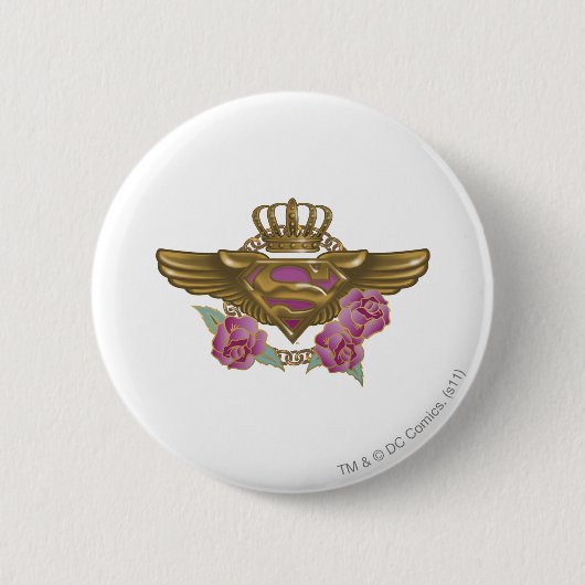 Supergirl Golden Wings Ronde Button 5,7 Cm (Voorkant)