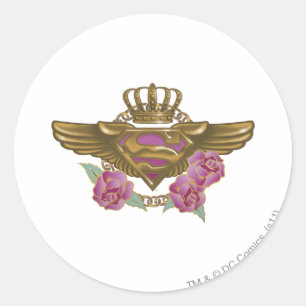 Supergirl Golden Wings Ronde Sticker