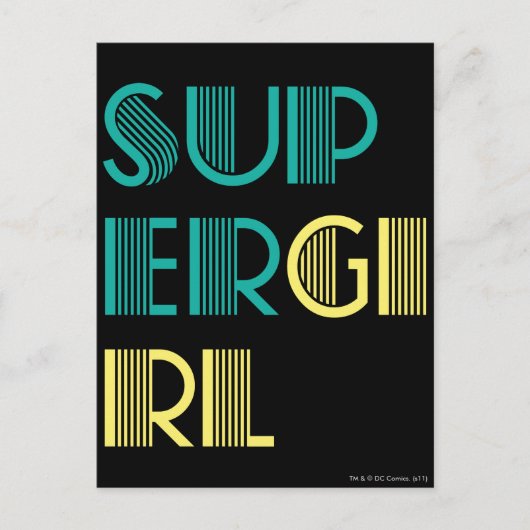 Supergirl Green en Yellow Briefkaart (Voorkant)