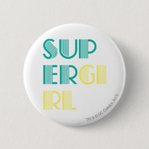 Supergirl Green en Yellow Ronde Button 5,7 Cm