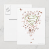 Supergirl Green Floral Logo Briefkaart (Voorkant / Achterkant)
