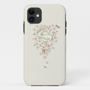 Supergirl Green Floral Logo iPhone 11 Hoesje
