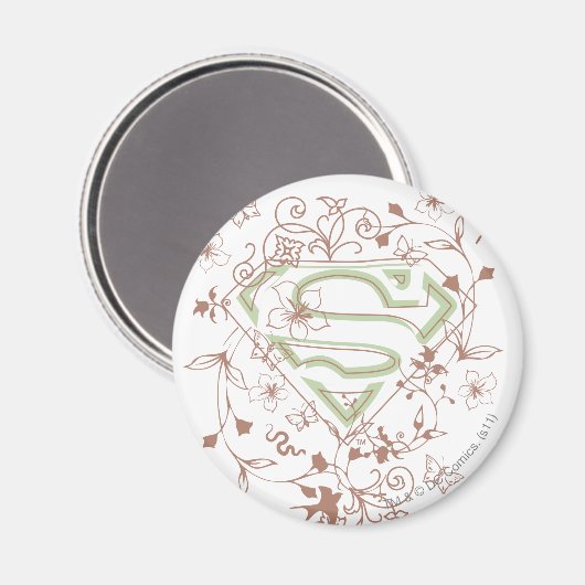 Supergirl Green Floral Logo Magneet (Voorkant / Achterkant)