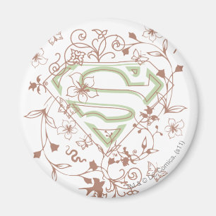 Supergirl Green Floral Logo Magneet