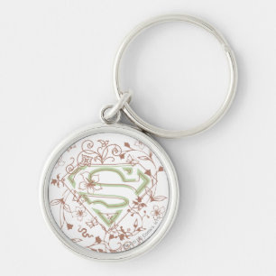 Supergirl Green Floral Logo Sleutelhanger