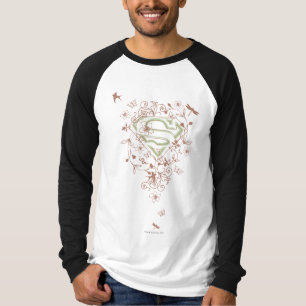 Supergirl Green Floral Logo T-shirt