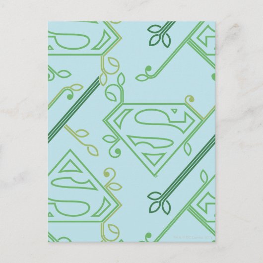Supergirl Green Vine Logo Pattern Briefkaart (Voorkant)
