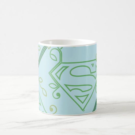 Supergirl Green Vine Logo Pattern Koffiemok (Center)
