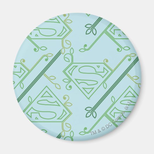 Supergirl Green Vine Logo Pattern Magneet (Voorkant)