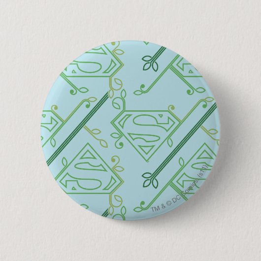 Supergirl Green Vine Logo Pattern Ronde Button 5,7 Cm (Voorkant)
