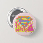 Supergirl Groovy Logo Ronde Button 5,7 Cm (Voorkant /achterkant)