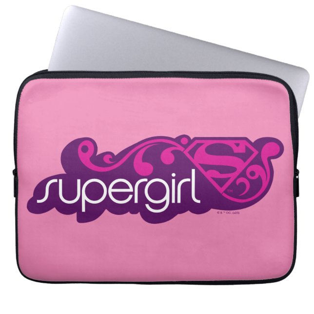 Supergirl Groovy Naam en S-Shield Laptop Sleeve (Voorkant)