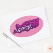 Supergirl Groovy Naam en S-Shield Ovale Sticker (Envelop)