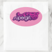 Supergirl Groovy Naam en S-Shield Ovale Sticker (Tas)
