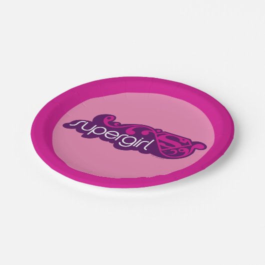 Supergirl Groovy Naam en S-Shield Papieren Bordje (Gekanteld)