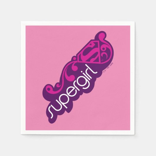 Supergirl Groovy Naam en S-Shield Servet (Voorkant)