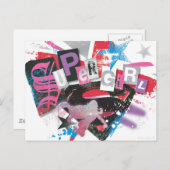 Supergirl Grunge Design Briefkaart (Voorkant / Achterkant)